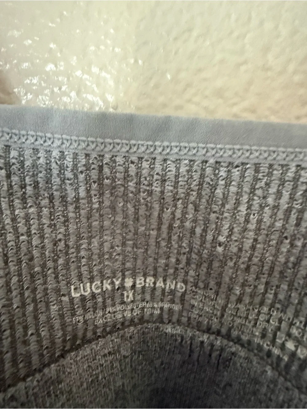 Lucky Brand Ribbed Padded Bralette - Gray